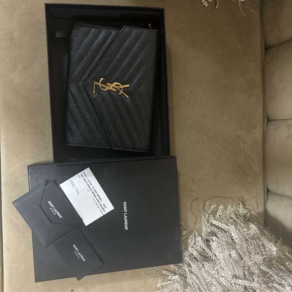 Saint Laurent Black Leather Wallet